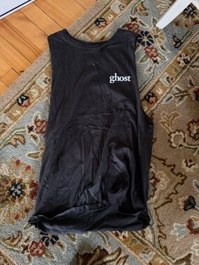 Ost Black Graphic Tee with 'Ghost' Logo